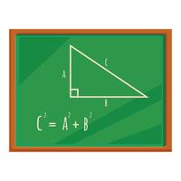 Green chalkboard showing pythagorean theorem vector