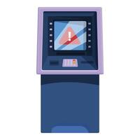Atm showing warning sign, potential security issue vector