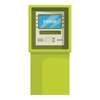 Green atm showing error message on screen vector