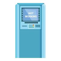Atm machine not working showing error message on screen vector