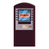 Atm showing error message on the screen vector