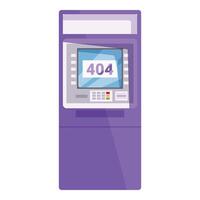 Atm machine showing 404 error code on screen vector