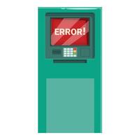 Green atm showing error message on the screen vector