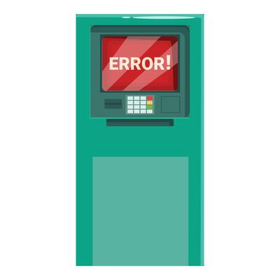 Green atm showing error message on the screen