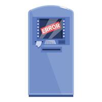 Atm error message showing on screen, cash machine not working vector