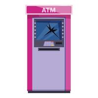 Broken atm showing concept of vandalism and theft vector