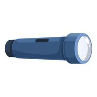 Blue flashlight lying horizontally emitting a beam of light vector