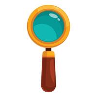 Cartoon magnifying glass searching for clues and answers vector