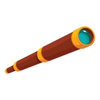 Antique telescope pointing upwards for exploration vector