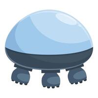 Cartoon alien spaceship hovering with four legs vector