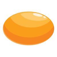 Orange sphere glowing with light from above on white background vector