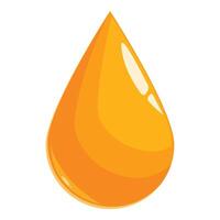 Single shiny orange liquid drop is falling down vector