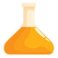 Erlenmeyer flask containing orange liquid for a chemistry experiment vector