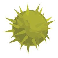 Green spiky virus rendering showing dangerous infection vector