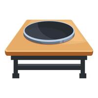 Empty round aquarium on wooden table is waiting for fish vector