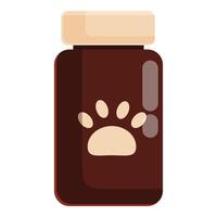 Dark brown bottle featuring paw print for pet medicine vector