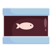 Closed tin can containing fish drawing on label vector