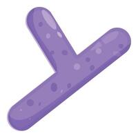 Purple letter y with a bumpy surface is floating on a white background vector