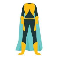 Superhero costume standing with cape and boots vector