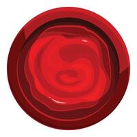 Red sealing wax with imprint filling circle frame vector