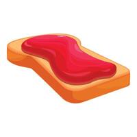 Delicious toast with strawberry jam being spread for breakfast vector