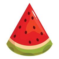 Delicious slice of watermelon showing ripe red flesh and seeds vector
