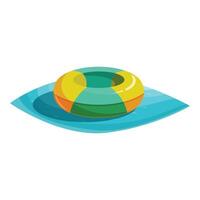Colorful inflatable ring floating in swimming pool on sunny day vector