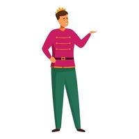 Man in a prince costume is standing and pointing to the side vector