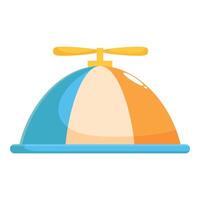 Colorful toy spinning top with propeller rotating on white background vector