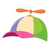Funny colorful propeller cap with curved brim for parties vector
