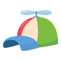 Funny colorful propeller cap with red, green and blue colors is spinning and having fun vector