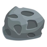 Large asteroid floating in space with craters vector