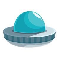 Cartoon style ufo hovering in the air vector