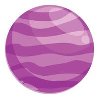 Purple planet with stripes floating in space vector