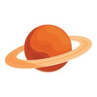 Saturn planet from solar system rotating around sun vector