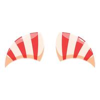 Red and white striped devil horns symbolizing mischief and playfulness vector