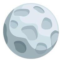 Grey moon surface with craters is illuminating in the dark space vector