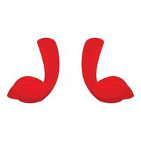 Red devil horns pointing up representing evil vector