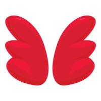 Pair of red cartoon wings is symbolizing freedom and angelic nature vector