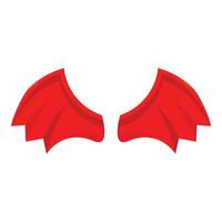Pair of red devil wings spreading for taking off vector