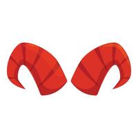 Red devil horns showing threatening gesture vector