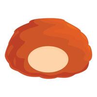 Round breaded chicken nugget with filling isolated on white background vector