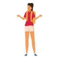 Female character is explaining something with a happy facial expression vector