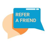 Refer a friend program marketing campaign speech bubble encouraging sharing vector
