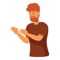 Redhead man showing refusal gesture with both hands vector