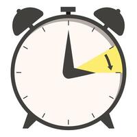 Classic alarm clock displaying time passing concept vector