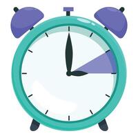 Classic alarm clock showing almost five o'clock time vector