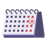 Calendar showing important day with circled date for reminding vector