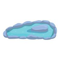 Small pond with rocks surrounding it creating calm environment vector