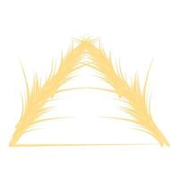 Two golden wheat spikes forming abstract triangle shape vector